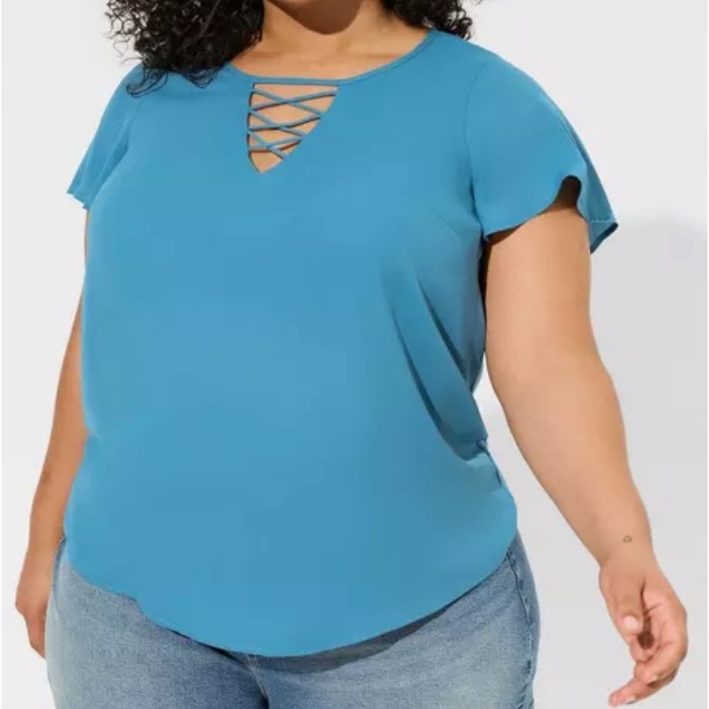 Torrid Blue Georgette Top